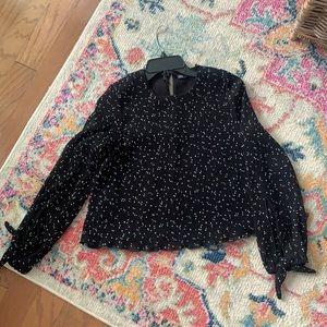 ZARA chiffon polka dot blouse